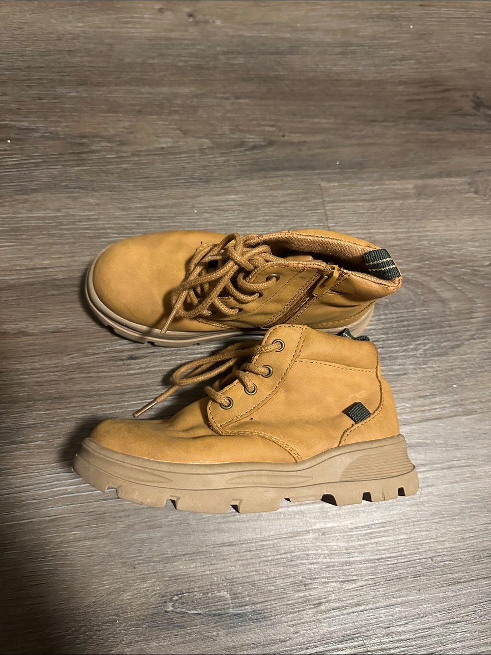 Zara Boys Tan Lace-Up Ankle Boots size 8.5